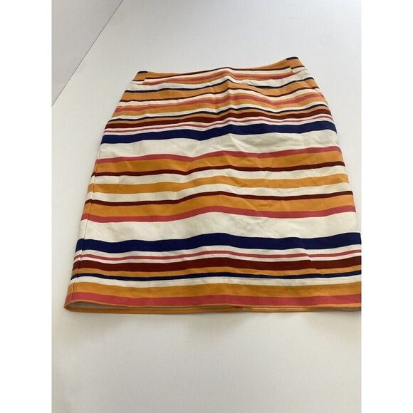Merona Women’s Stretch Pencil‎ Skirt Fully Lined Mid Rise Size 2 Striped Pockets - Picture 1 of 16
